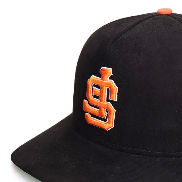 Custom 5 Panel 3D Embroidery Logo Corduroy Snapback Caps Curved Brim Suede Hats